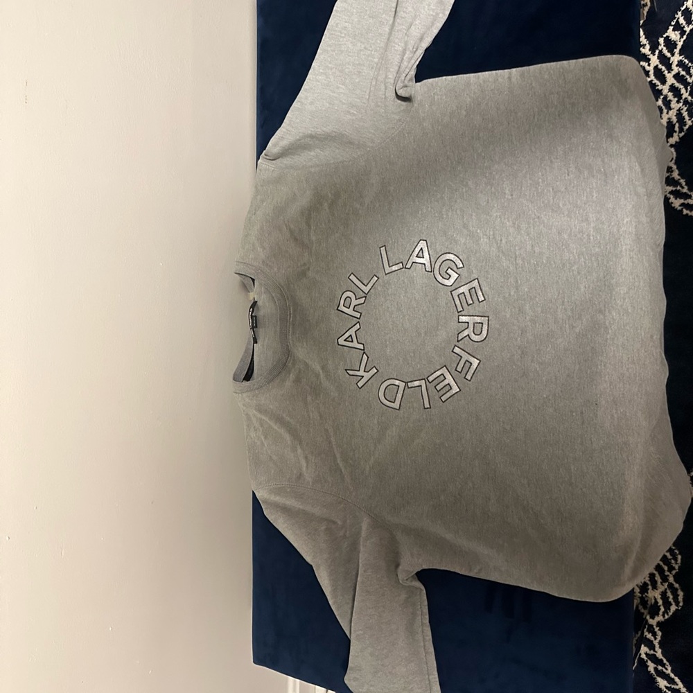 Karl Lagerfeld Heather Gray Logo Sweatshirt